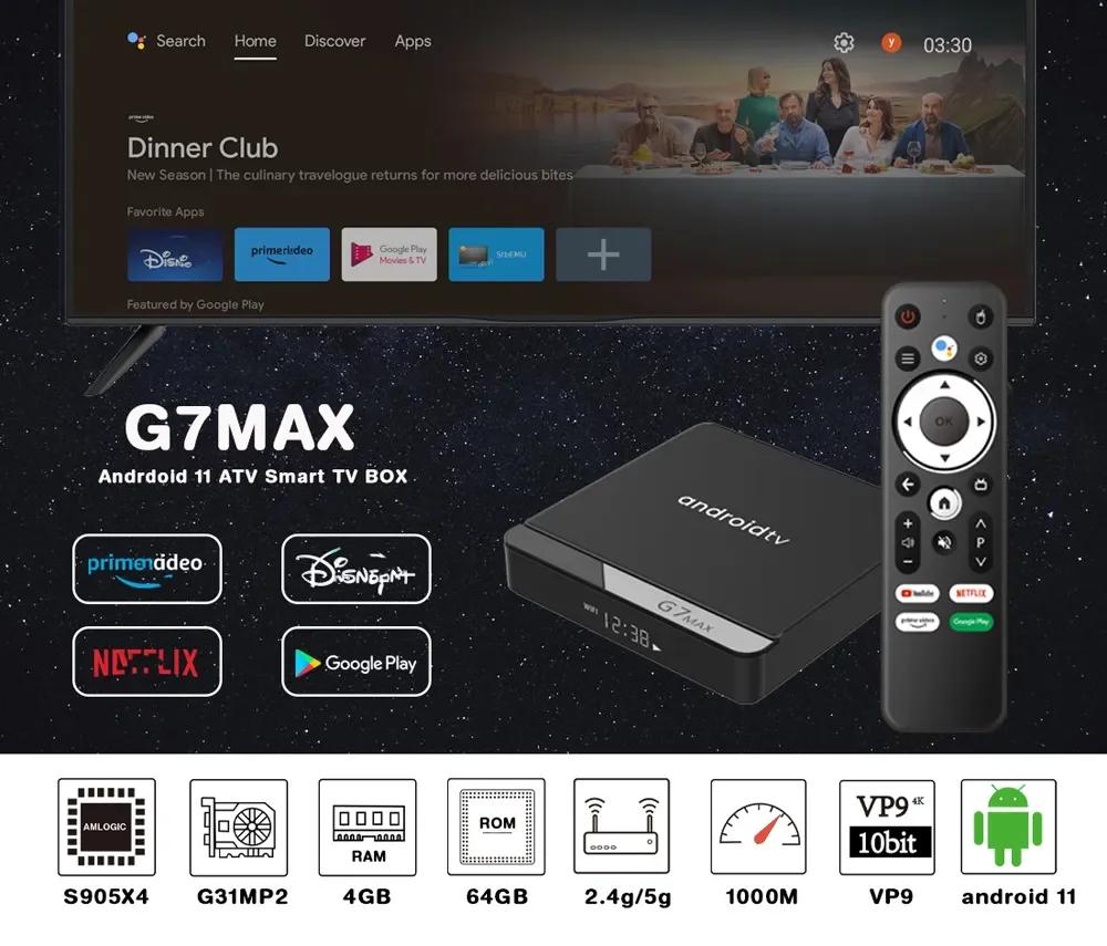 thumbnail image 2 of Android 11.0 TV Box T95Q Max Amlogic S905X4 With 4GB RAM 64GB ROM 4K Ultra Hd H 265 Dual Band Wifi Bt 4 0 Media Box 2 4 5ghz Wifi 100m Lan 2 of 9